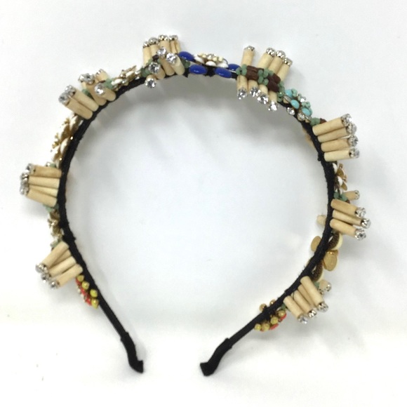 CRYSTAL & BEADED FLORAL HEADBAND - Picture 7 of 9